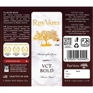 Ripe Vapes VCT Bold 15ml to 60ml Flavor